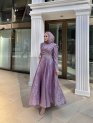 Lila Taş Detaylı Abiye