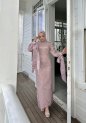 Pembe Kol Detaylı Abiye