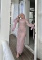 Pembe Kol Detaylı Abiye