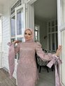 Pembe Kol Detaylı Abiye